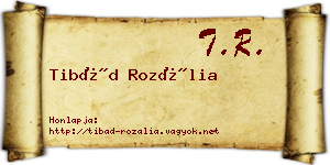 Tibád Rozália névjegykártya